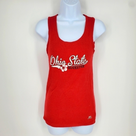 Russell Athletic Ohio State Buckeyes Tank Top Shirt Womens Size Medium Red - Picture 1 of 6